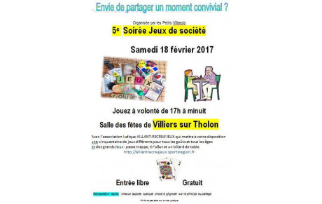 5e Soirée Jeux à Villiers sur Tholon 89